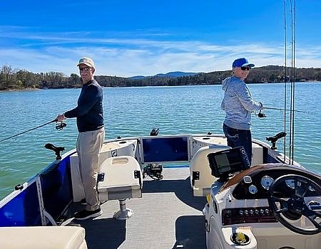 Two men fly-fishing on Blue Ridge fly fishing trip